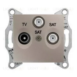 Телевизионная розетка проходная Schneider Electric Sedna TV/FM/SAT 1 dB, титан SDN3501468 SDN3501468