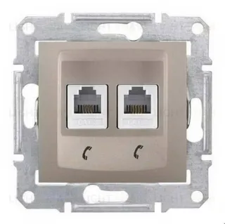 Телефонная розетка двойная Schneider Electric Sedna (RJ11), титан SDN4201168 SDN4201168