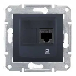 Компьютерная розетка одинарная Schneider Electric Sedna (RJ45) 5e, экранированная, графит SDN4500170 SDN4500170
