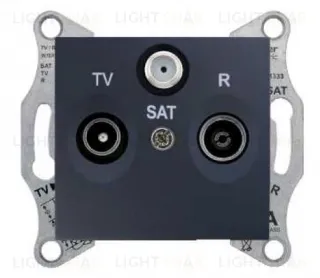 Телевизионная розетка оконечная Schneider Electric Sedna TV/FM/SAT 1 dB, графит SDN3502170 SDN3502170