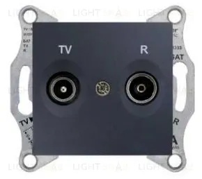 Телевизионная розетка оконечная Schneider Electric Sedna TV/FM, графит SDN3301670 SDN3301670