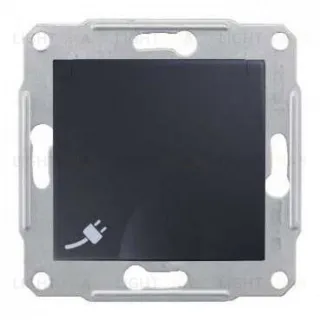 Розетка электрическая с заземлением с защитными шторками и крышкой Schneider Electric Sedna, винтовые клеммы, графит SDN3100170 SDN3100170