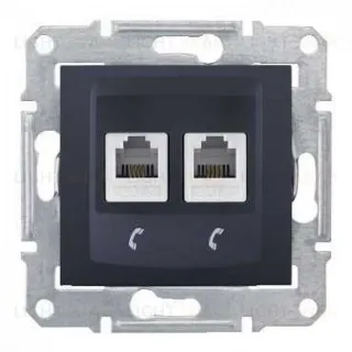 Телефонная розетка двойная Schneider Electric Sedna (RJ11), графит SDN4201170 SDN4201170