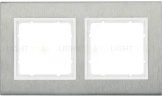 Рамка двойная вертикальная Berker B.7 металл нержавеющая сталь, полярная белизна 10123609 10123609