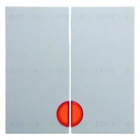 Выключатель двухклавишный с подсветкой Berker 10А/250В, белый глянцевый 3035+16278989+1675 3035 + 16278989 + 1675