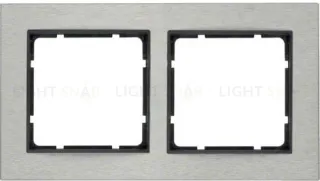 Рамка двойная горизонтальная Berker B.7 металл нержавеющая сталь, антрацит 10223606 10223606