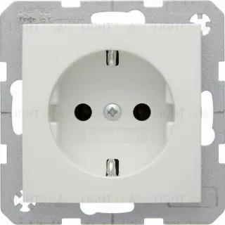 Розетка с заземлением Berker 16А/250В, белый глянцевый 47438989 47438989
