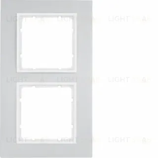 Рамка двойная Berker B.7 металл алюминий, полярная белизна 10126914 10126914