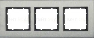 Рамка тройная вертикальная Berker B.7 металл нержавеющая сталь, антрацит 10133606 10133606