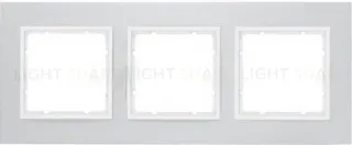 Рамка тройная Berker B.7 металл алюминий, полярная белизна 10136914 10136914