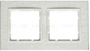 Рамка двойная горизонтальная Berker B.7 металл нержавеющая сталь, полярная белизна 10223609 10223609