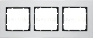 Рамка тройная Berker B.7 металл алюминий, вкладка антрацит 10136904 10136904