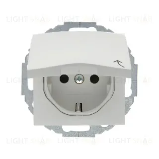 Розетка с заземлением с откидной крышкой Berker 16А/250В, белый глянцевый 47448989 47448989