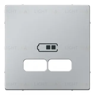 Розетка USB двойная для зарядки Merten, алюминий MTN4366-0100+MTN4367-0460 MTN4366-0100 + MTN4367-0460