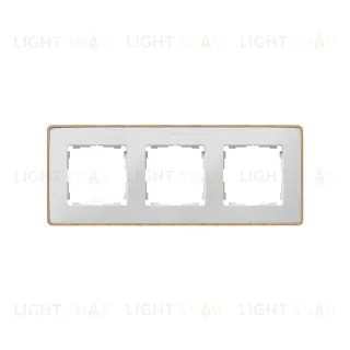 Рамка Simon 82 Detail Натуральное дерево, 3 поста (белая с деревянным основанием) 8201630-270 8201630-270