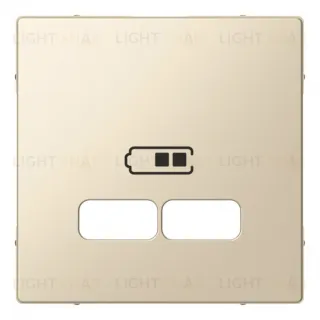 Розетка USB двойная для зарядки Merten, кремовый глянцевый MTN4366-0100+MTN4367-0344 MTN4366-0100 + MTN4367-0344