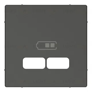 Розетка USB двойная для зарядки Merten, антрацит MTN4366-0100+MTN4367-0414 MTN4366-0100 + MTN4367-0414