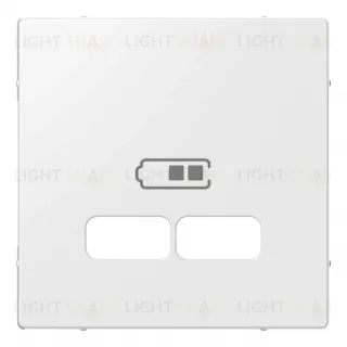 Розетка USB двойная для зарядки Merten, белый глянцевый MTN4366-0100+MTN4367-0319 MTN4366-0100 + MTN4367-0319