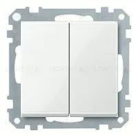 Выключатель двухклавишный проходной Merten (вкл/выкл с 2-х мест) 10А/250В MTN3126-0000+MTN432519 MTN3126-0000 + MTN432519
