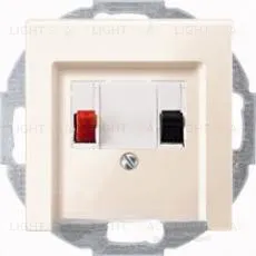 Розетка акустическая одинарная Merten, кремовый глянцевый MTN466919+MTN296044 MTN466919 + MTN296044