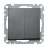 Выключатель двухклавишный Merten 10А/250В MTN3115-0000+MTN433514 MTN3115-0000 + MTN433514