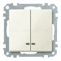 Выключатель двухклавишный с подсветкой Merten 10А/250В MTN3135-0000+MTN3420-0344 MTN3135-0000 + MTN3420-0344
