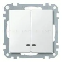 Выключатель двухклавишный с подсветкой Merten 10А/250В MTN3135-0000+MTN3420-0319 MTN3135-0000 + MTN3420-0319