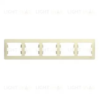 Рамка 5-ая Schneider Glossa для горизонтальной установки бежевый пластик GSL000205 GSL000205