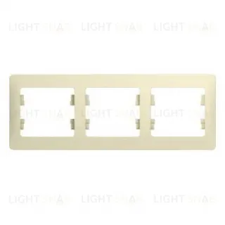 Рамка 3-ая Schneider Glossa для горизонтальной установки бежевый пластик GSL000203 GSL000203