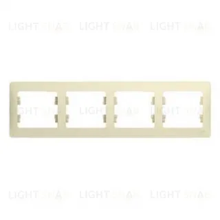 Рамка 4-ая Schneider Glossa для горизонтальной установки бежевый пластик GSL000204 GSL000204