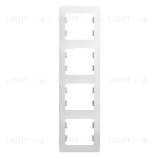 Рамка 4-ая Schneider Glossa для вертикальной установки белый пластик GSL000108 GSL000108