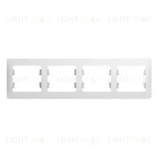 Рамка 4-ая Schneider Glossa для горизонтальной установки белый пластик GSL000104 GSL000104