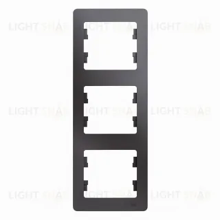 Рамка тройная вертикальная Schneider Glossa графит GSL001307 GSL001307