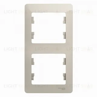 Рамка двойная вертикальная Schneider Glossa молочный GSL000906 GSL000906