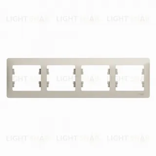 Рамка четверная Schneider Glossa молочный GSL000904 GSL000904