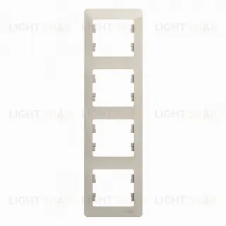 Рамка четверная вертикальная Schneider Glossa молочный GSL000908 GSL000908