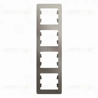 Рамка четверная вертикальная Schneider Glossa платина GSL001208 GSL001208