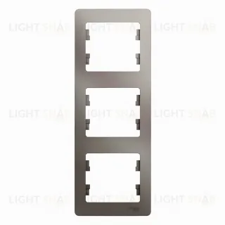 Рамка тройная вертикальная Schneider Glossa платина GSL001207 GSL001207