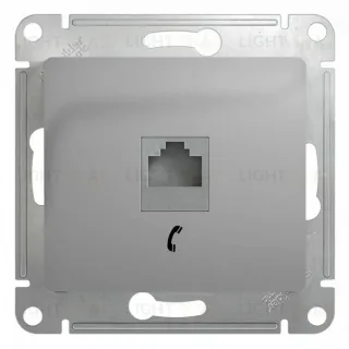 Розетка телефонная Schneider Electric Glossa RJ11 алюминий GSL000381T GSL000381T
