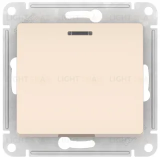 Выключатель одноклавишный проходной с подсветкой Schneider Electric Glossa (вкл/выкл из 2-мест) быстрозажим. клем., бежевый GSL000263S GSL000263S