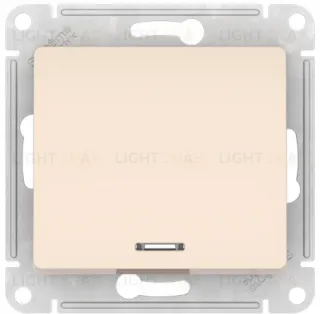 Выключатель одноклавишный с подсветкой Schneider Electric Glossa быстрозажим. клем., бежевый GSL000213S GSL000213S