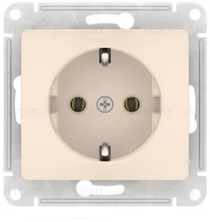 Розетка с заземлением Schneider Electric Glossa, винтовые зажимы быстрозажим. клем., бежевый GSL000243S GSL000243S