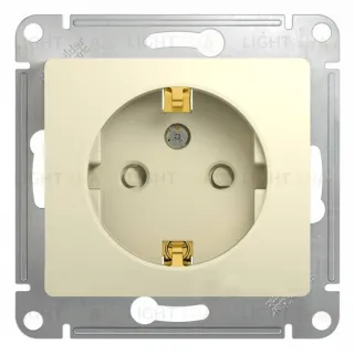 Розетка с заземлением со шторками Schneider Electric Glossa, винтовые зажимы, 16А/250В, бежевый GSL000245 GSL000245