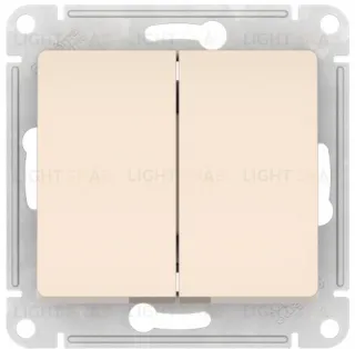 Выключатель двухклавишный Schneider Electric Glossa быстрозажим. клем., бежевый GSL000251S GSL000251S