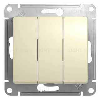 Выключатель трехклавишный Schneider Electric Glossa бежевый GSL000231 GSL000231
