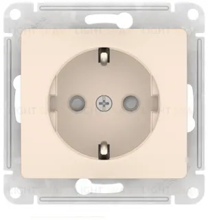 Розетка с заземлением со шторками Schneider Electric Glossa, безвинтовые зажимы, 16А/250В, бежевый GSL000245S GSL000245S