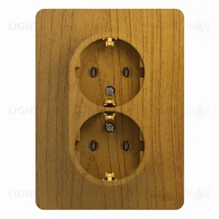 Розетка двойная с заземлением Schneider Electric Glossa, винтовые зажимы, дуб GSL000524 GSL000524