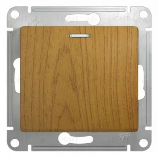 Выключатель одноклавишный с подсветкой Schneider Electric Glossa дуб GSL000513 GSL000513