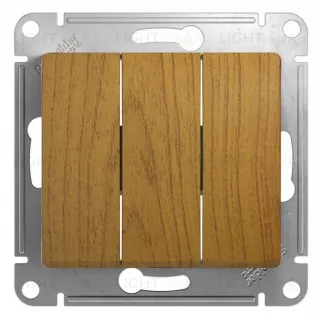 Выключатель трехклавишный Schneider Electric Glossa дуб GSL000531 GSL000531