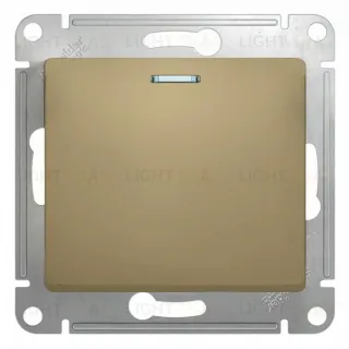 Выключатель одноклавишный с подсветкой Schneider Electric Glossa титан GSL000413 GSL000413
